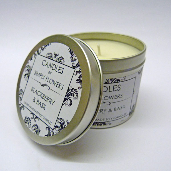 Travel Tin Blackberry and Basil Candles by Simply Flowers