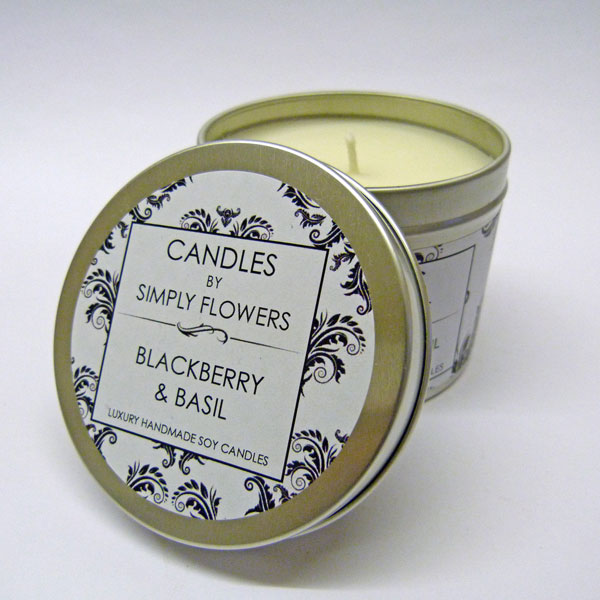 Travel Tin Blackberry and Basil Candles by Simply Flowers