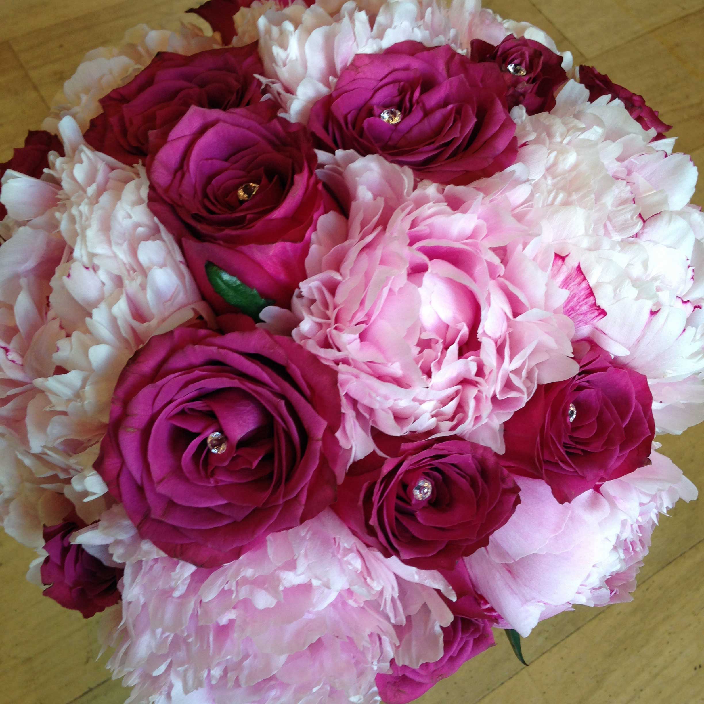 Pinkpeonyceriserosehandtied Simply Flowers Brighouse Beautiful Flowers Designed