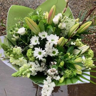 Elegant White and Green Bouquet
